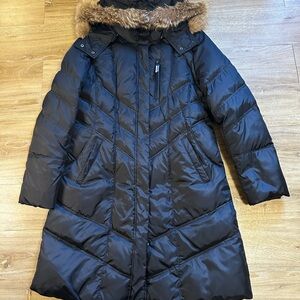 Marc New York Andrew Marc Coat Womens Large L  Down Puffer Parka Coyote Fur Hood